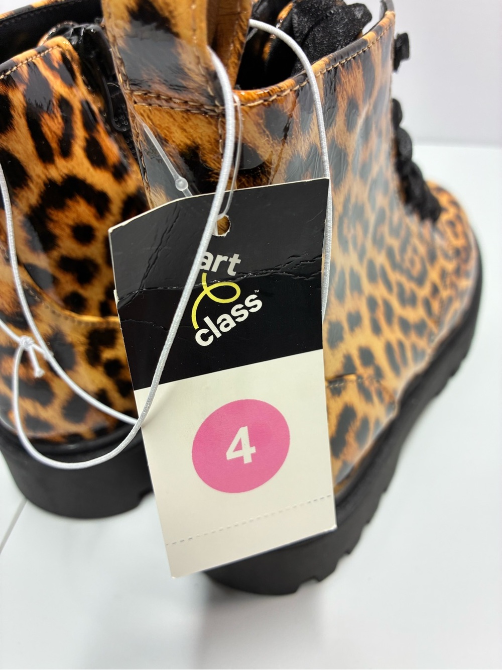 art class Leopard Print Lace-Up Combat Boots - Picture 6 of 6